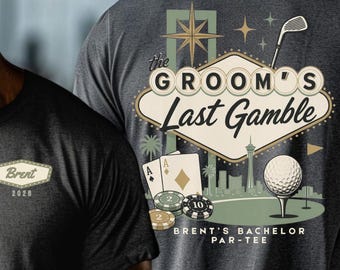 Vegas Bachelor Invitational Golfshirt, Las Vegas Junggesellenabschied-T-Shirt, Golfreise-Shirts für Trauzeugen, Golfwochenende für den Bräutigam, Golf-Crew-T-Shirt