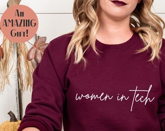 Vrouwen in Tech Kerstcadeau voor meisjes die coderen Gift IT Tech Present Office Gift Vrouwen Empowerment Gift Black Woman Technology Sweatshirt