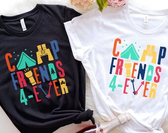 Camp Friends Forever Shirt Cadeau voor YW Camp Kids Camping Tee Vrienden Camping Zomerkamp Shirt Groep Camping Uniform Bijpassend Groepskamp Tee