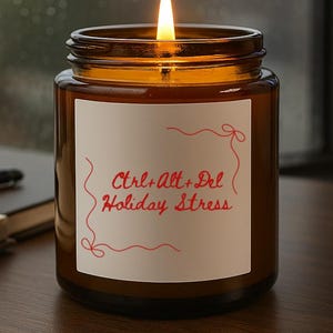 Funny Cybersecurity Candle Christmas Gift Sarcastic Tech Candle Pink Coquette Holiday Gift for Hacker Coder IT Friend Nerdy Coworker Gift