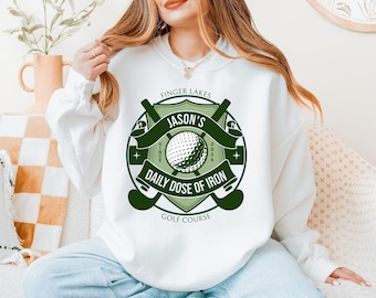 Funny Mens Golf Sweatshirt Rude Golfer Shirt Custom Golf Lover Gift Iron Man Golf Pun Cozy Golf Dad Hoodie