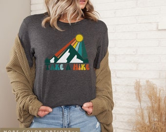 Maak een wandeling berg retro grappig shirt schattig wandelshirt wandelen shirt voor hem grappig camping shirt backpacken shirt ik zou dat t-shirt wandelen