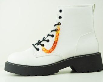 Cadena de acrílico para cordones de zapatos con caparazón de tortuga: joyería dorada para botas