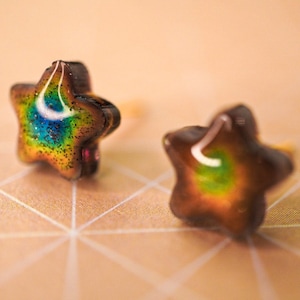 Stimmungs Ohrringe, Stern Ohrstecker, y2k Ohrringe, bunte Ohrstecker, y2k Ohrringe, Geschenk für 90er Jahre Kind, holographische Ohrringe