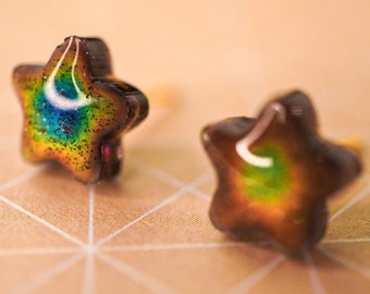 Mood Earrings, Star Studs, color changing studs, y2k earrings, colorful studs, galaxy earrings, gift for 90s kid, holographic earrings stud
