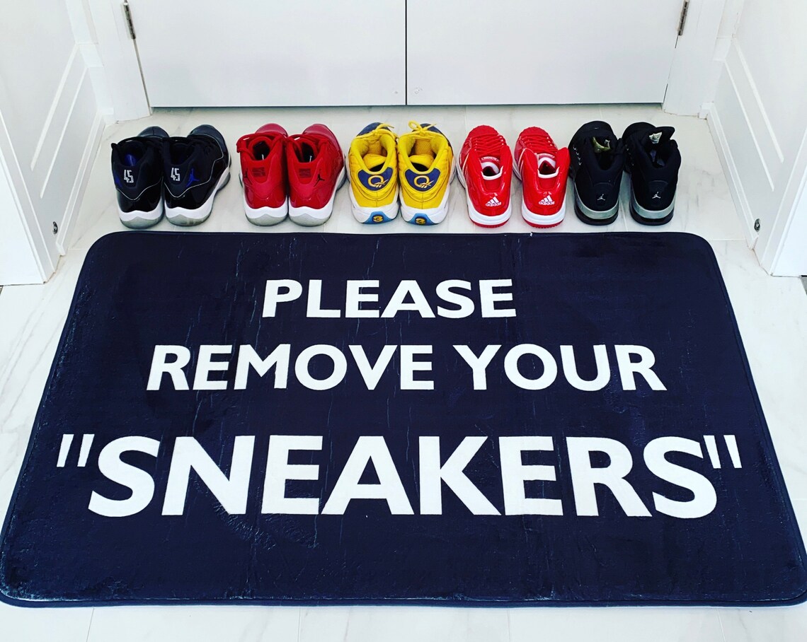 Please Remove Your Sneakers Sneaker Mat Cool Door Mat Etsy