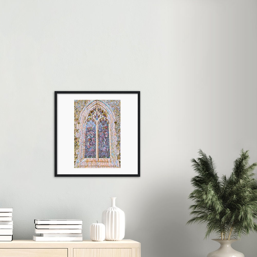 Window mosaic Premium Wooden Framed Poster | Etsy