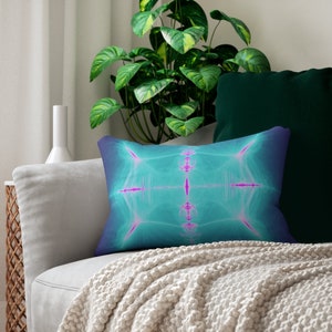 Abstract Art Spun Polyester Lumbar Pillow