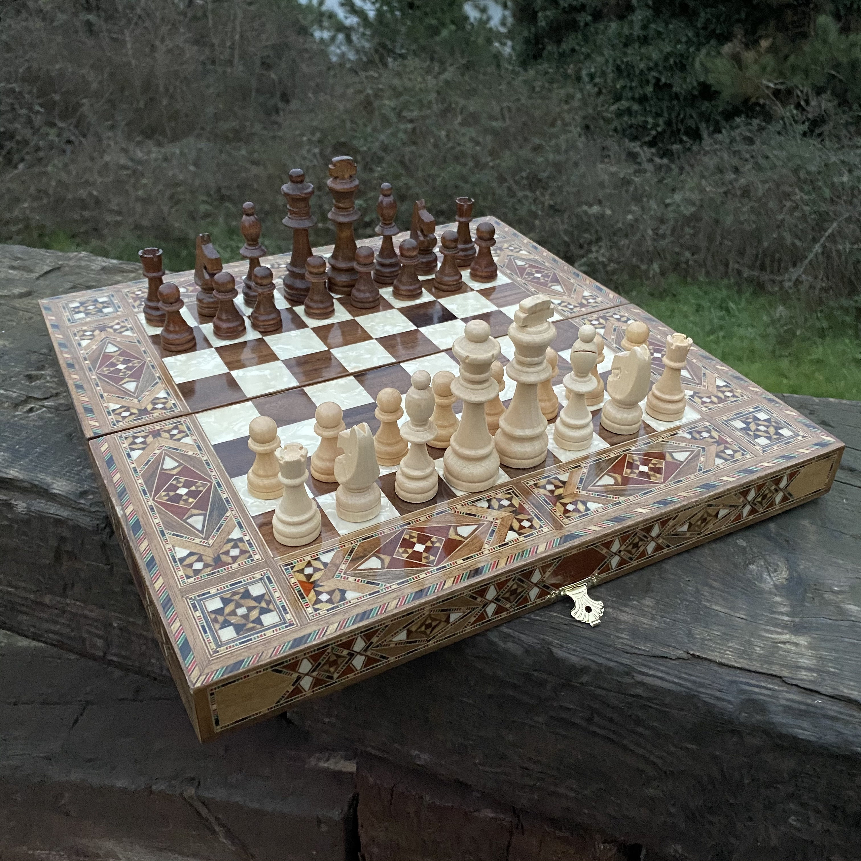 Diy Folding Chess Board Wooden Folding Chess Board with Wooden Chess Pieces Luxury | Etsy