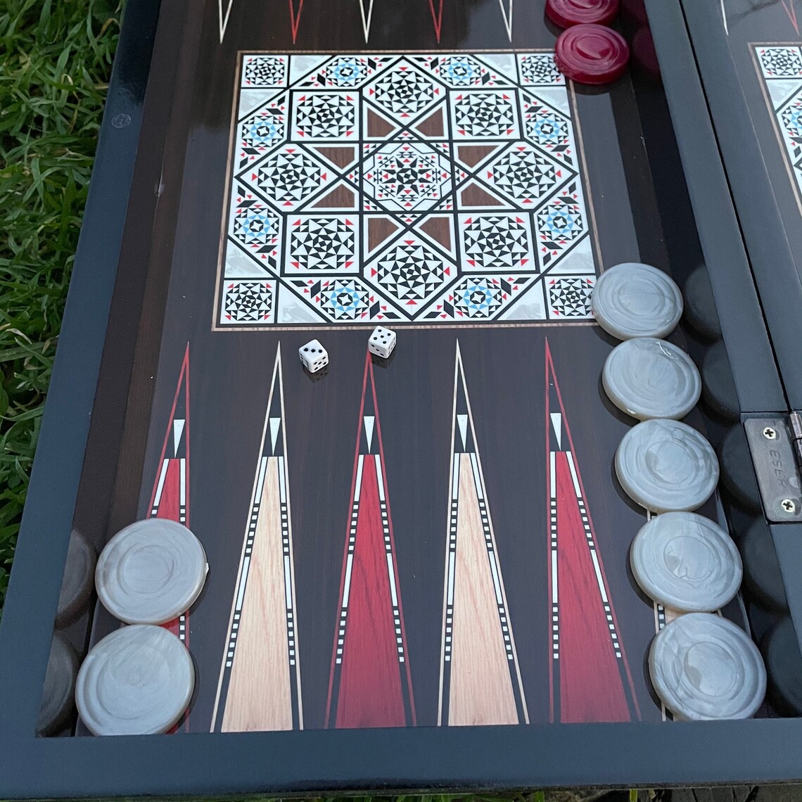 Wooden Backgammon Board with Wooden Backgammon Pieces Luxury Etsy
