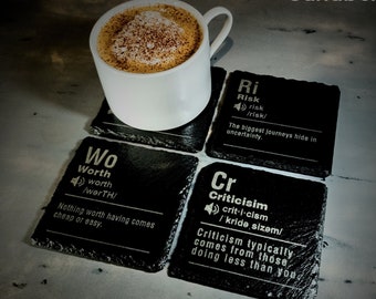 Motivational Slate Coaster Set