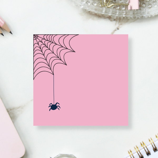 Halloween Spider Spiderweb Post Its, Sticky Notes, Spooky Stationery, Halloween Lover,