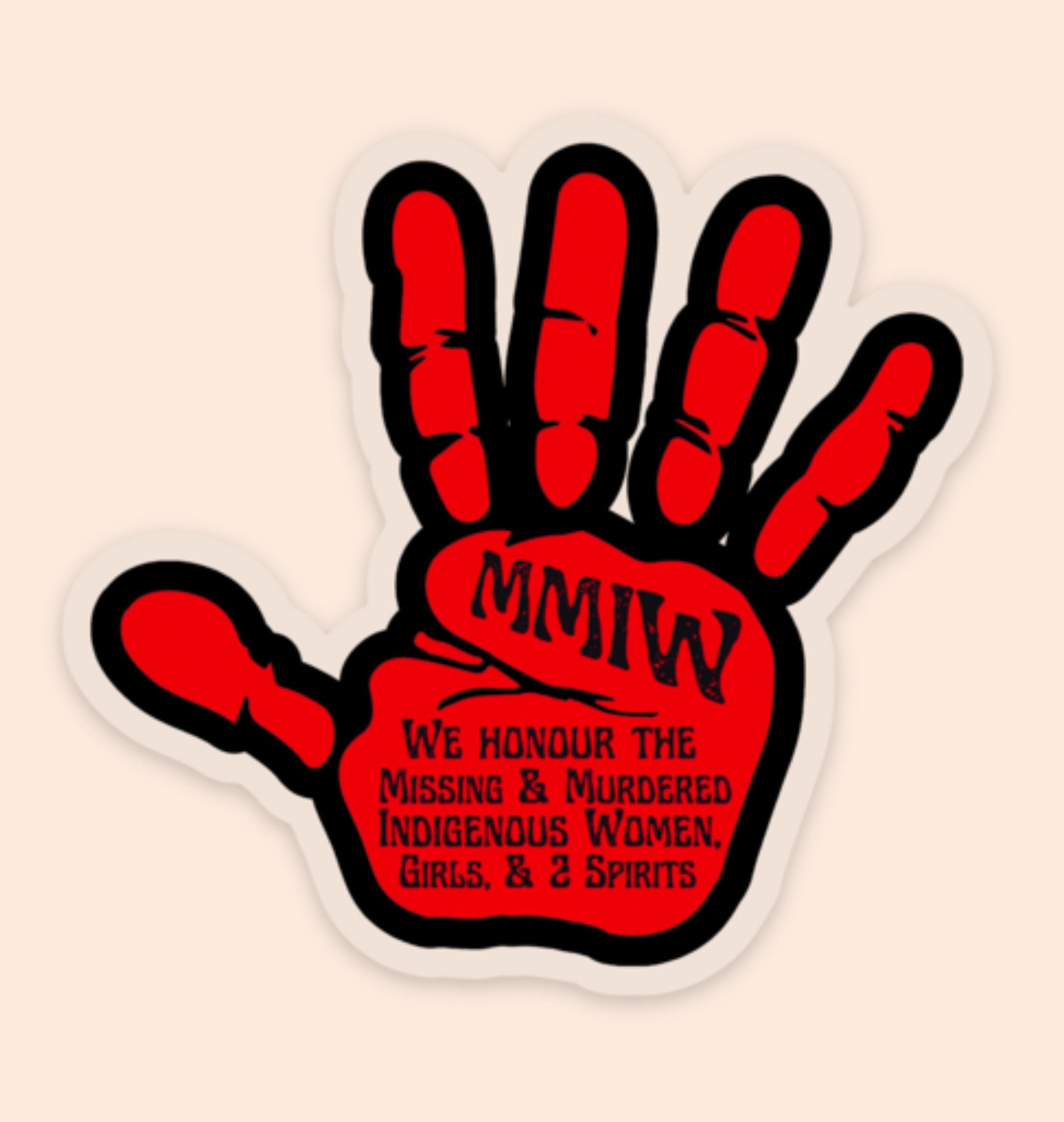 MMIW Red Hand Print Window Decal Etsy