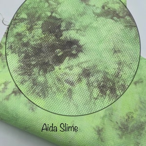 SLIME 14ct, as seen in Just Cross Stitch magazine 14ct Aida 13x15&quot; Hand-Dyed Cross Stitch Fabric