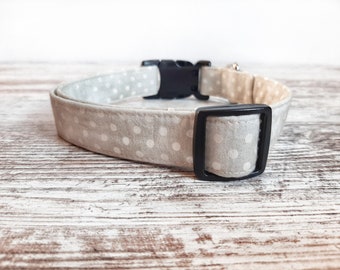 Grey Shimmer Polka Dot Dog Collar, Polka Dots, Dog Collar, Girl Dog Collar, Boy Dog Collar