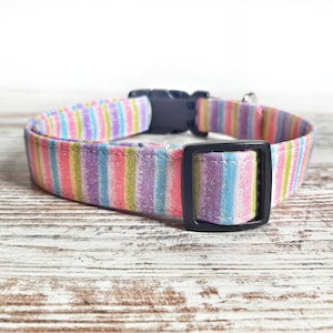 Sparkly Rainbow Dog Collar, Sparkles, Rainbow, Girl Dog Collar