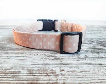 Pink Shimmer Polka Dot Dog Collar, Polka Dots, Dog Collar, Girl Dog Collar