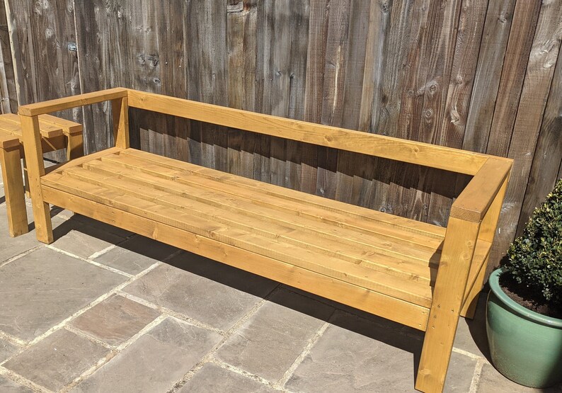Garden Furniture Solid Wood Outdoor Sofa Bench Patio Etsy UK