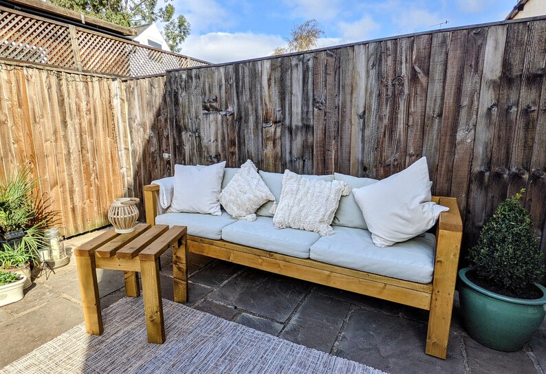 Garden Furniture Solid Wood Outdoor Sofa Bench Patio Etsy UK