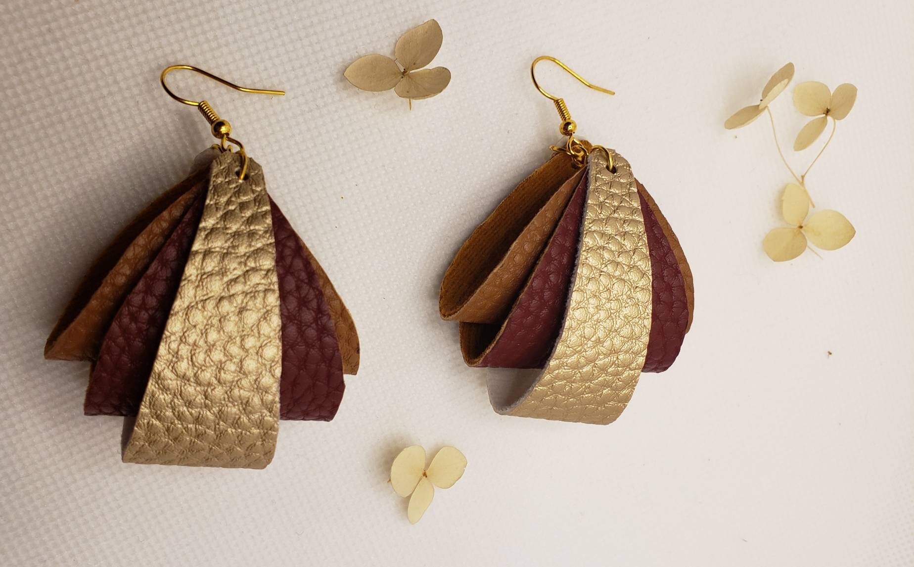 Ethos Adorned Vegan Leather Earrings, Festival Dangle Earrings ...