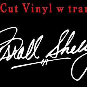 Carroll Shelby Glove Box Signature WHITE Vinyl Cut Out With Transfer Tape Plus Small 2.25" Shelby Decal