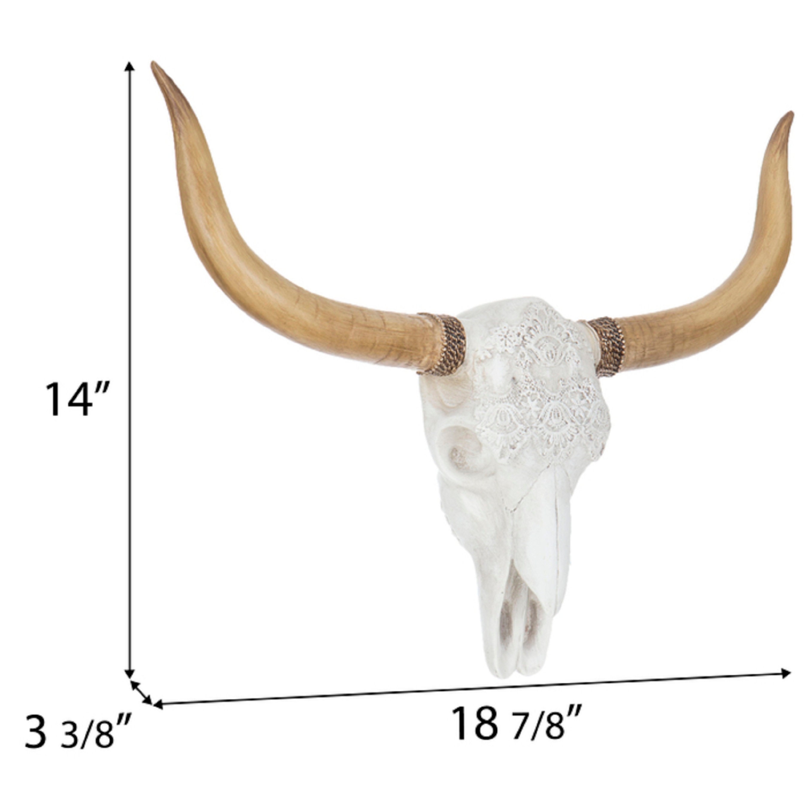 Longhorn Skull Wall Decor With Lace Etsy