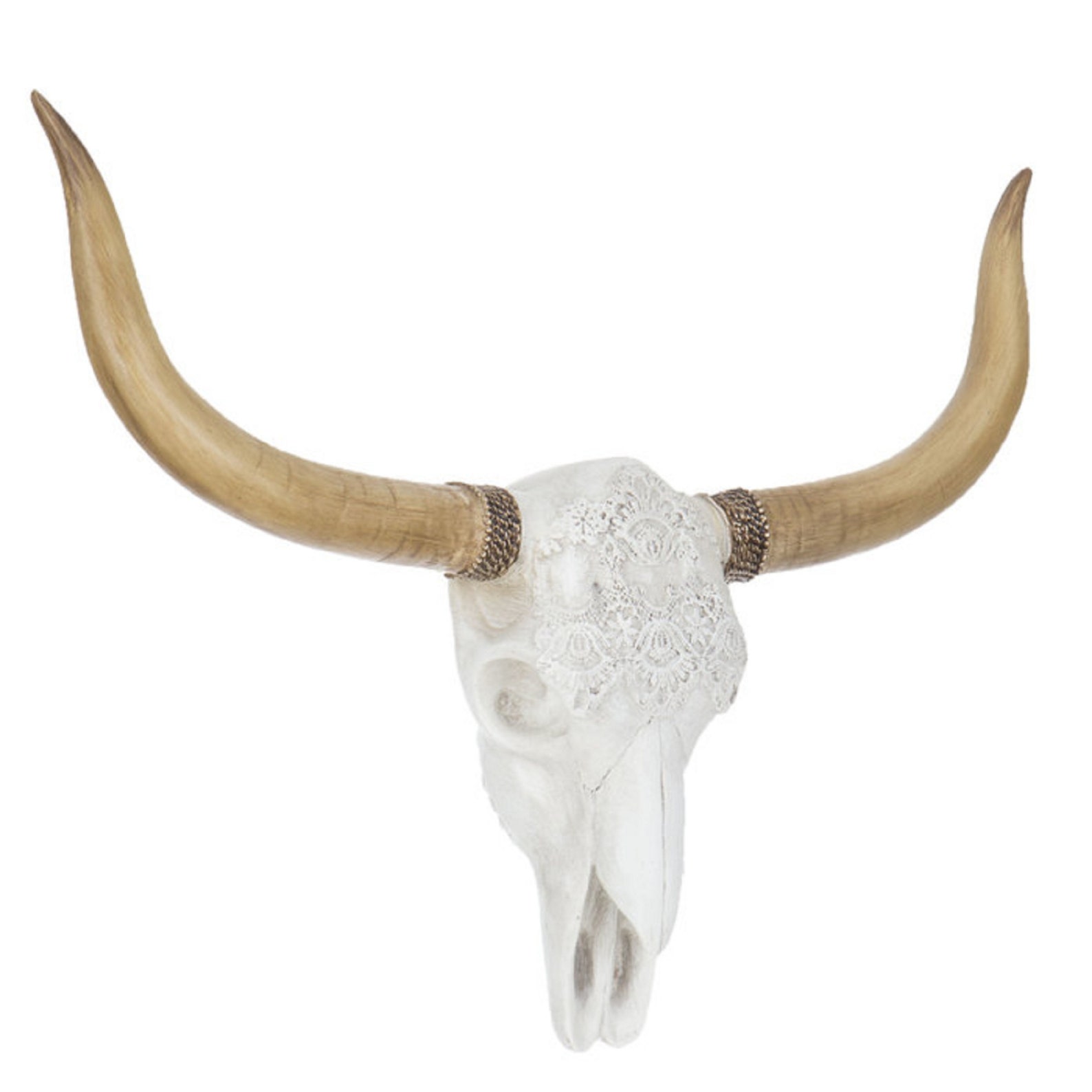 Longhorn Skull Wall Decor With Lace Etsy