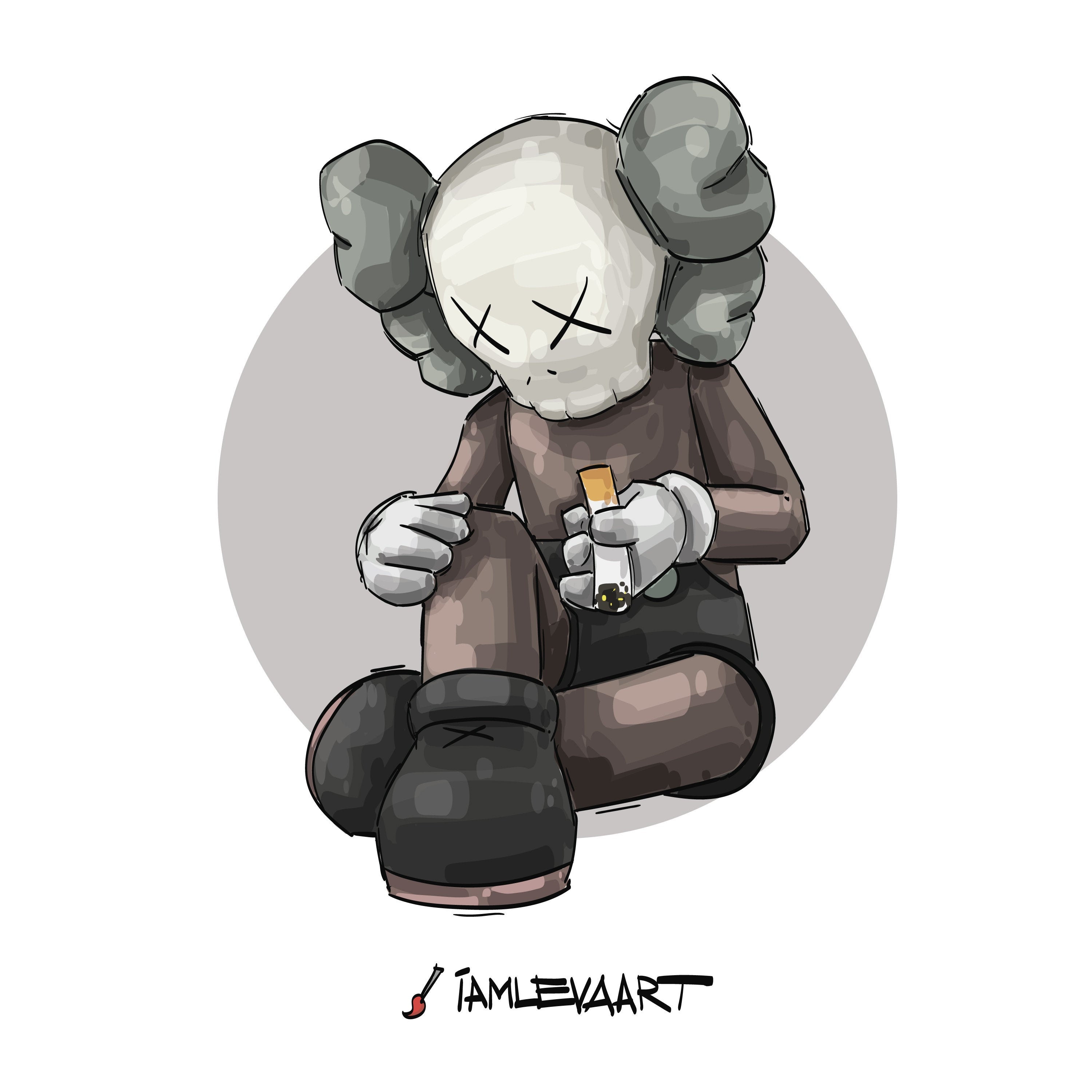 Kaws Art Print Kaws Art Poster Kaws wall art Digital Art Etsy