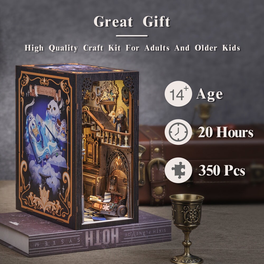 Book Nook DIY Kit - Ozeanpark Miniatur | Mit LED Beleuchtung | 3D Puzzle Für Bücherregal