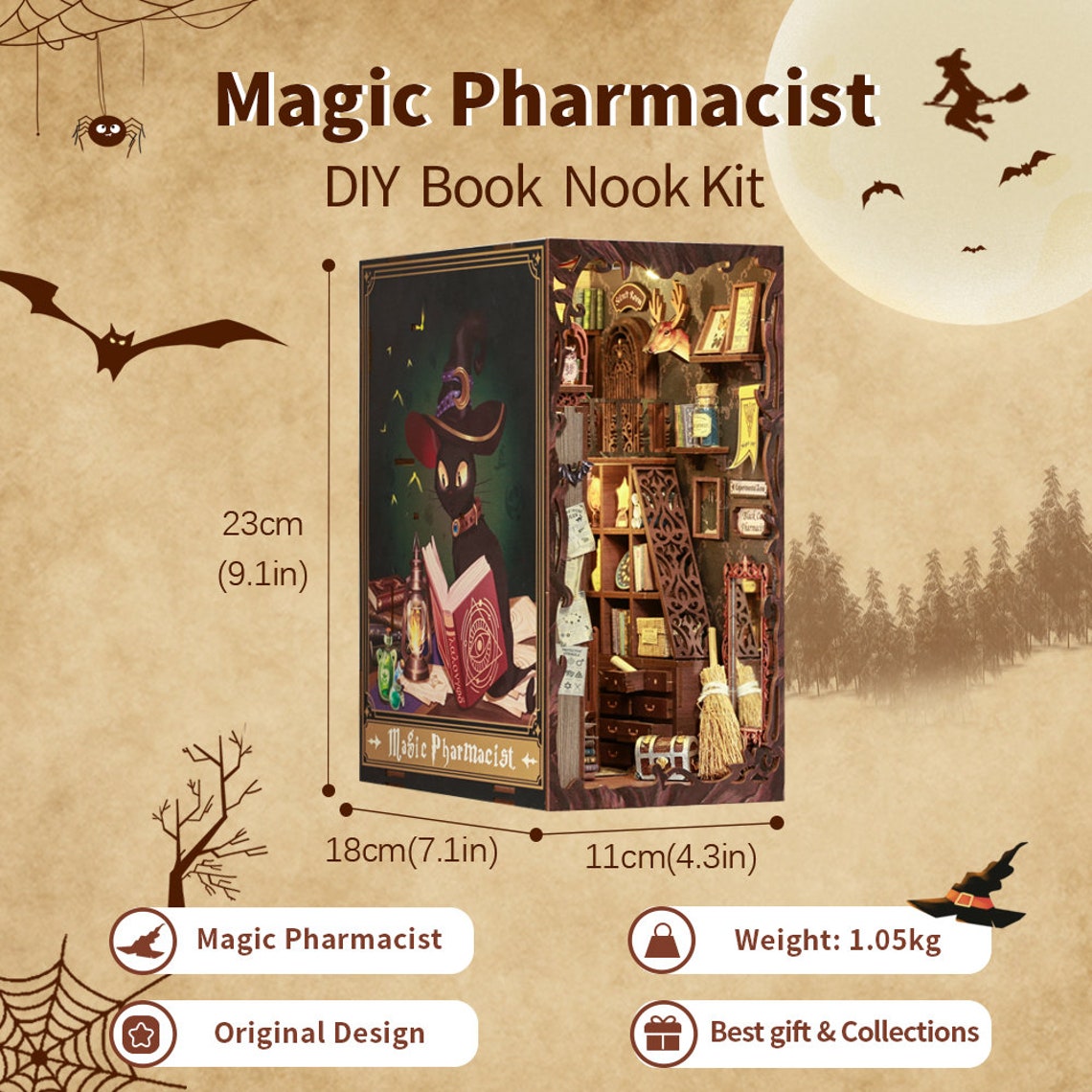 Book Nook Booknookmagic Pharmacist Book Nook Library Etsy Australia