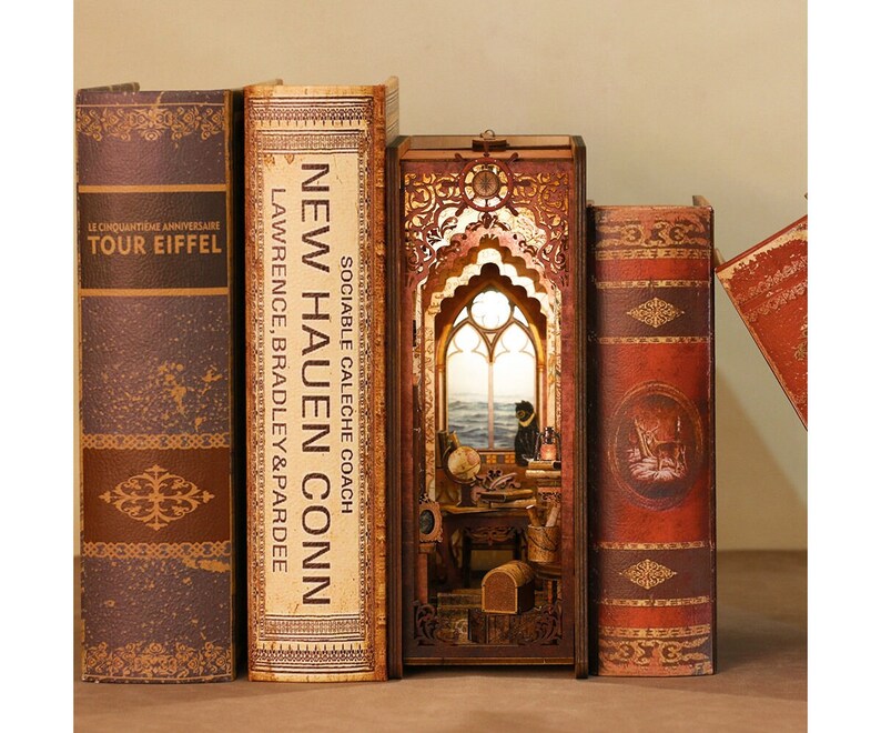 DIY Wooden Book Nook Kit Sailing Memory Bookend Diorama Kit Etsy UK