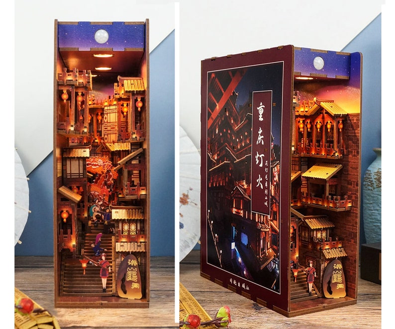 DIY Book Nook Kit Bookshelf Insert Book Nook Diorama Miniature Etsy