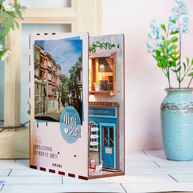 DIY Booknook Kit Book Nook Diorama Miniature Assembly Wooden Etsy