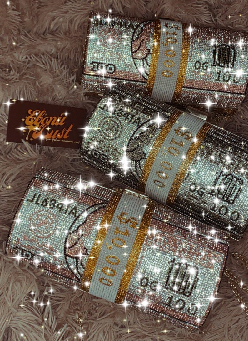 Crystal Money Bag 10k Money Clutch Etsy