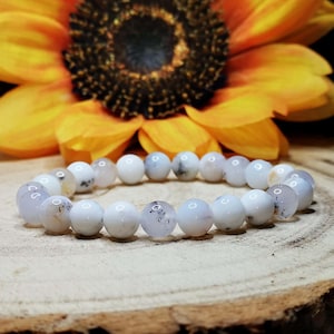 Klasse AAA Afrikanischer Weißer Opal Handgemachtes Perlen Einzel Stretch Armband