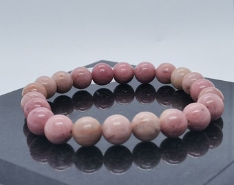 Grade B Rhodonite Handmade Beaded Stretch Bracelet