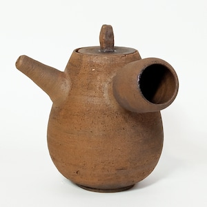 Handmade Kyusu. Teapot Stoneware studio pottery. Wabi sabi ritual ceramics.