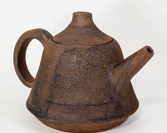 Handmade rustic teapot. Wabi sabi studio pottery.