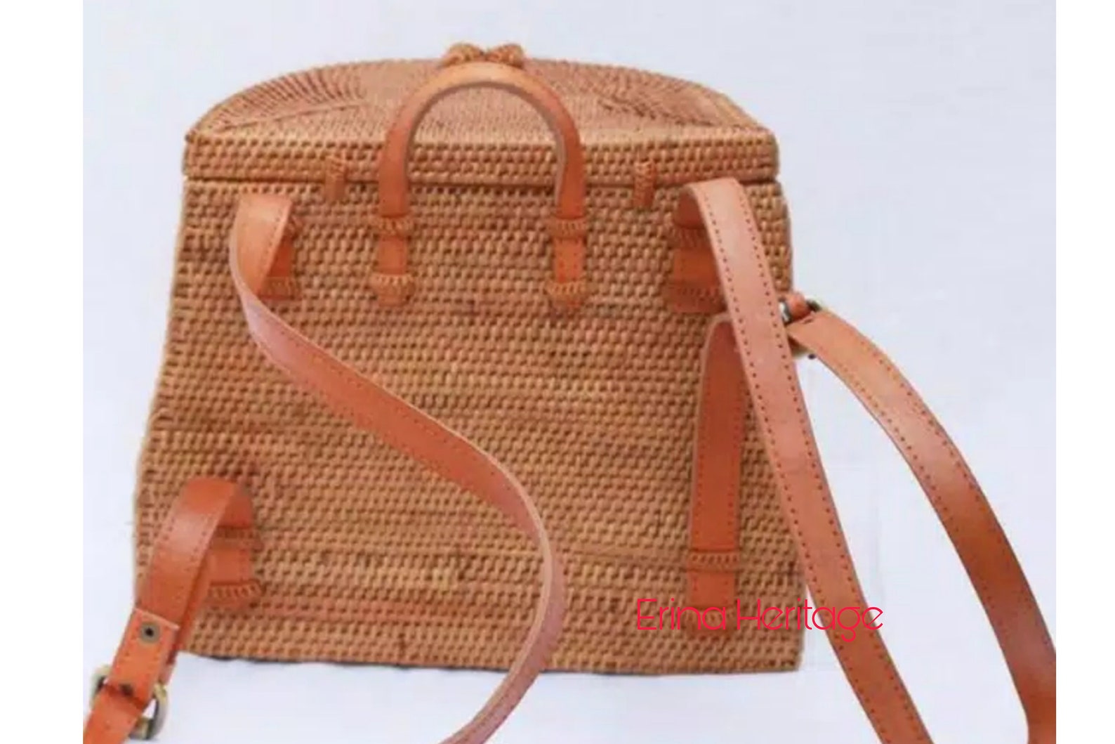 Rattan Backpack Bali Bag Straw Bag Handwoven Beach Bag Etsy