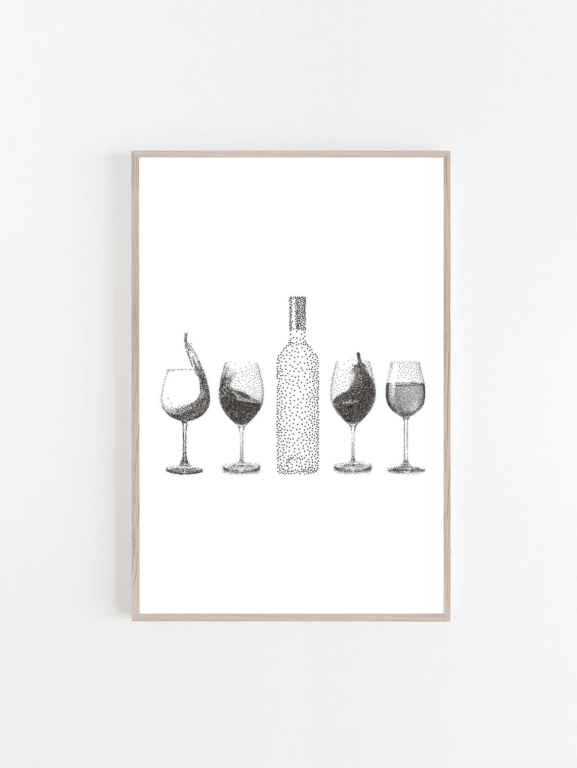 WINE Print Wall Art Printable Art Design Wall Decor Modern Etsy