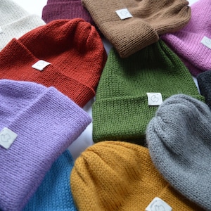 Baby Alpaka Strickmütze | Dicke Wintermütze, handgemacht in Peru, modisches Geschenk