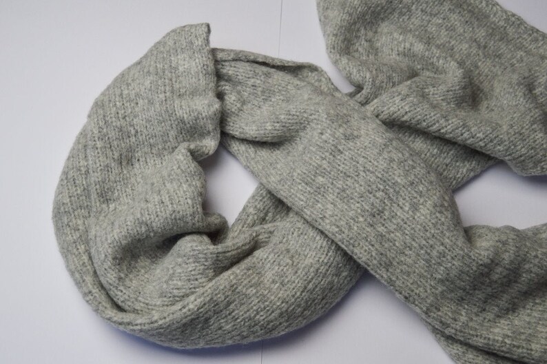 Tightly Knitted Extra Large Scarf | shops Silvery Grey | Baby Alpaca & Merino Wool Blend