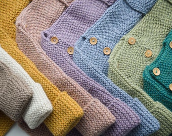 Hand-knitted Baby Sweater 100% Baby Alpaca Wool