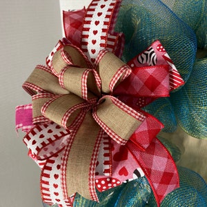 Valentines Day bow for wreaths, swags, mailbox, lantern and gifts