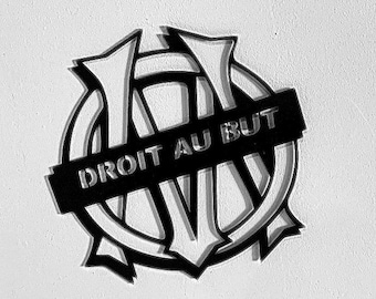 Logo OM, niestandardowe logo Marsylii, dekoracja ścienna klubu piłkarskiego Marsylia, logo Marsylii