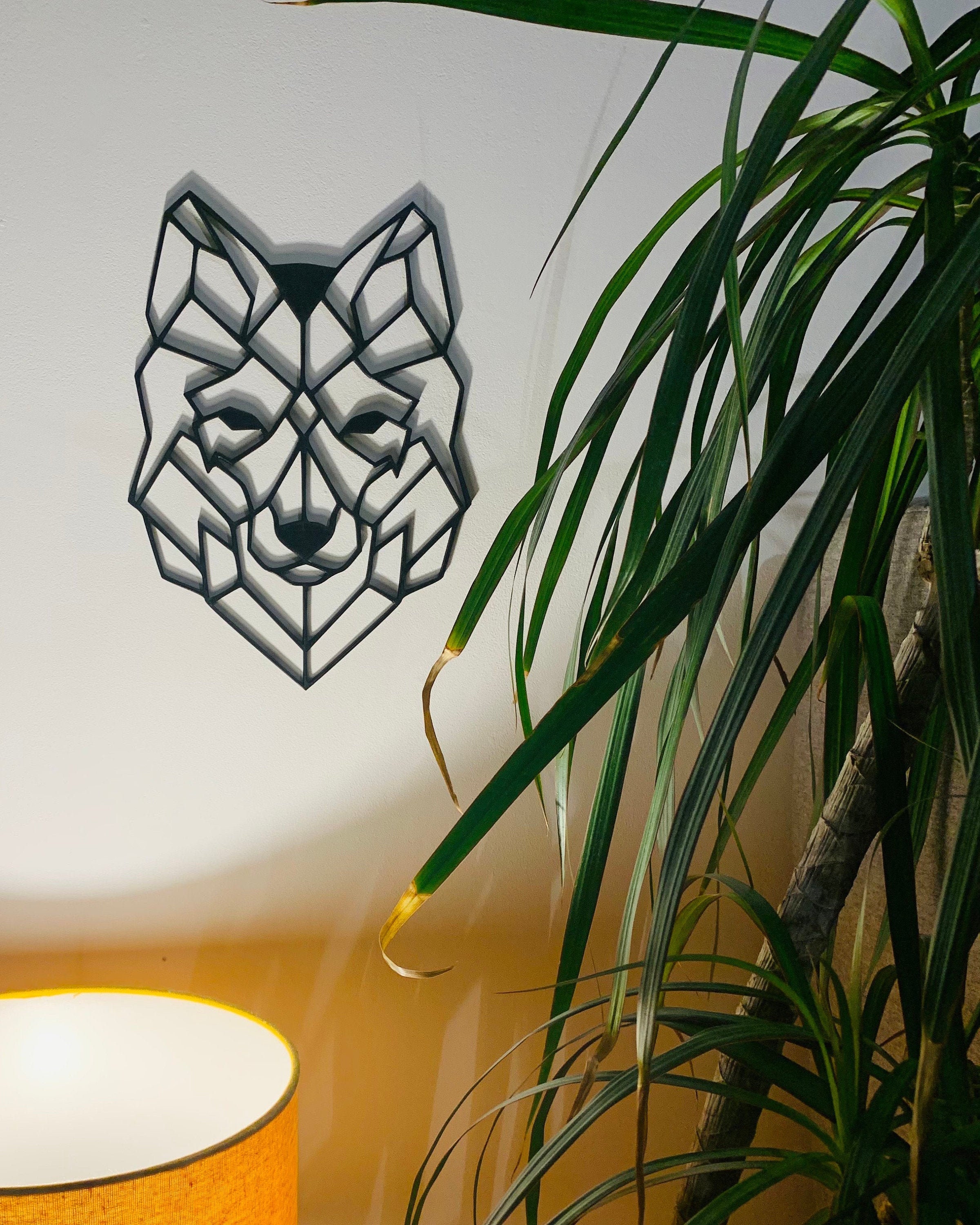 Loup, Décoration Murale, Art Intérieure, Décor Salon, Déco Mural, Objet Décor | 30 cm