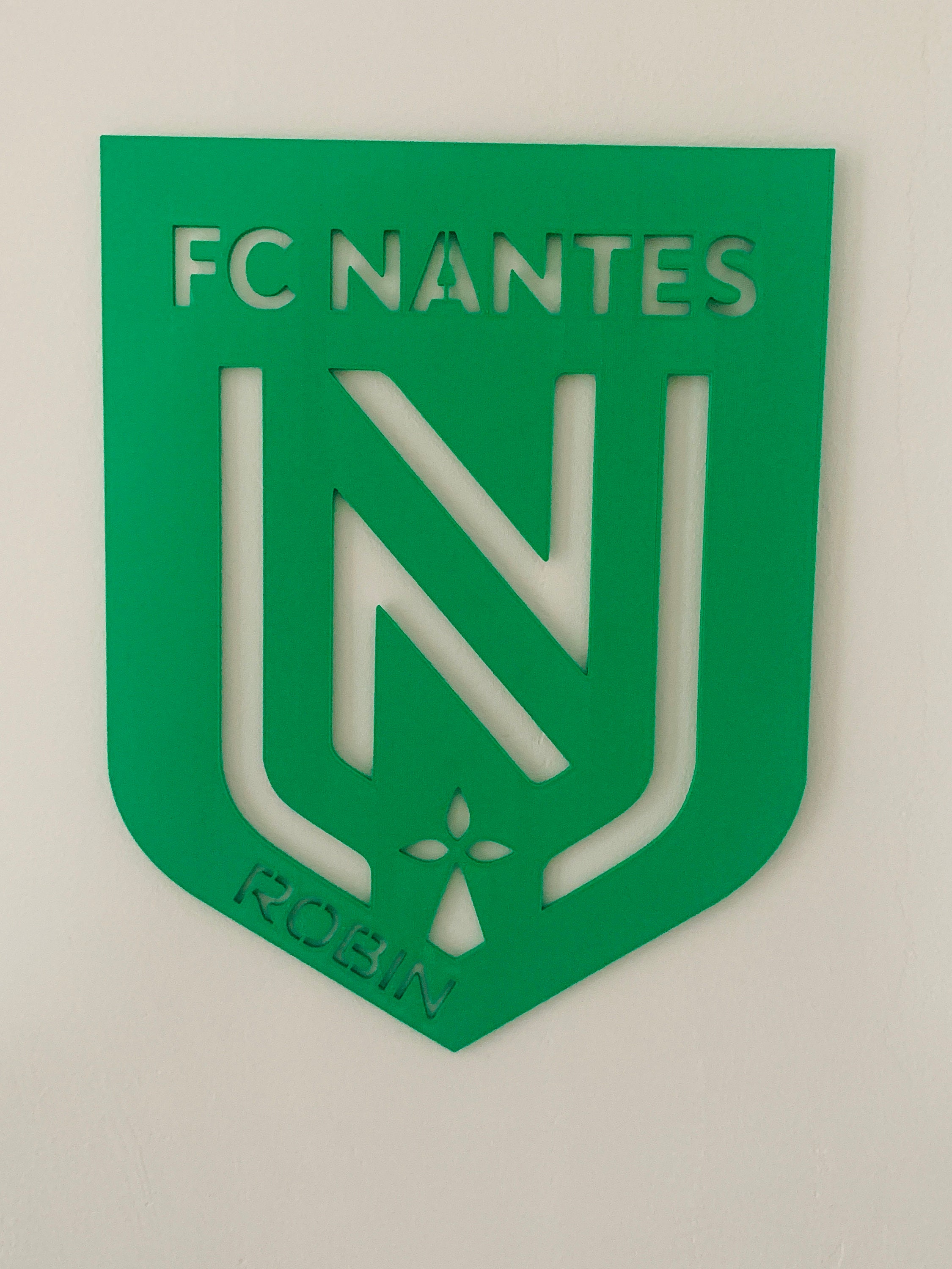 Fc Nantes Patch Flocage Noir Ou Blanc - 7 Cm Par 9 Cm