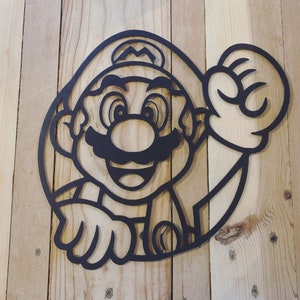 Personalisierte Mario-Wanddekoration, Vorname des Kindes, Gamer-Geschenk, Jungenzimmer, Mario Kart