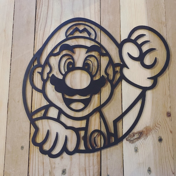 Personalisierte Mario-Wanddekoration, Vorname des Kindes, Gamer-Geschenk, Jungenzimmer, Mario Kart