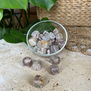 Mini Flower agate cubes